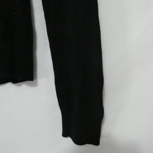 CAFEBRAND - Limited Edition | small | Solid Black Zip-Up Hooded Knit Sweater - Picture 15 of 16